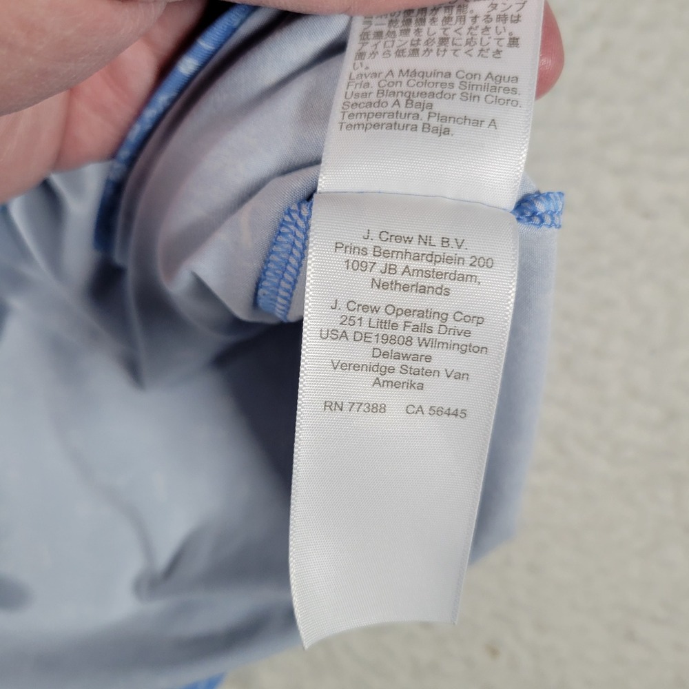 J.Crew Performance Polo Mens Size M Blue Golf Course Palm Tree Print Stretch - Picture 4 of 9